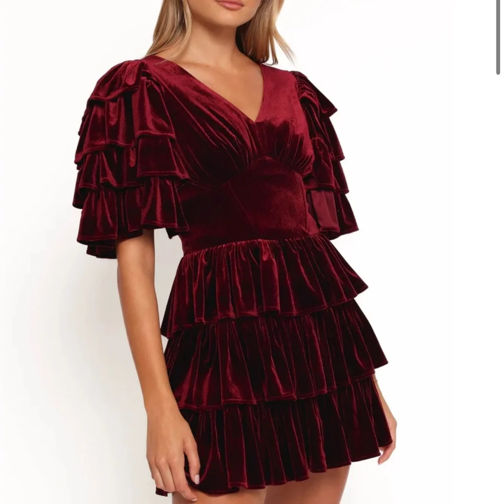 Petal & Pup Agnes Mini Skirt in Wine - Picture 2 of 10